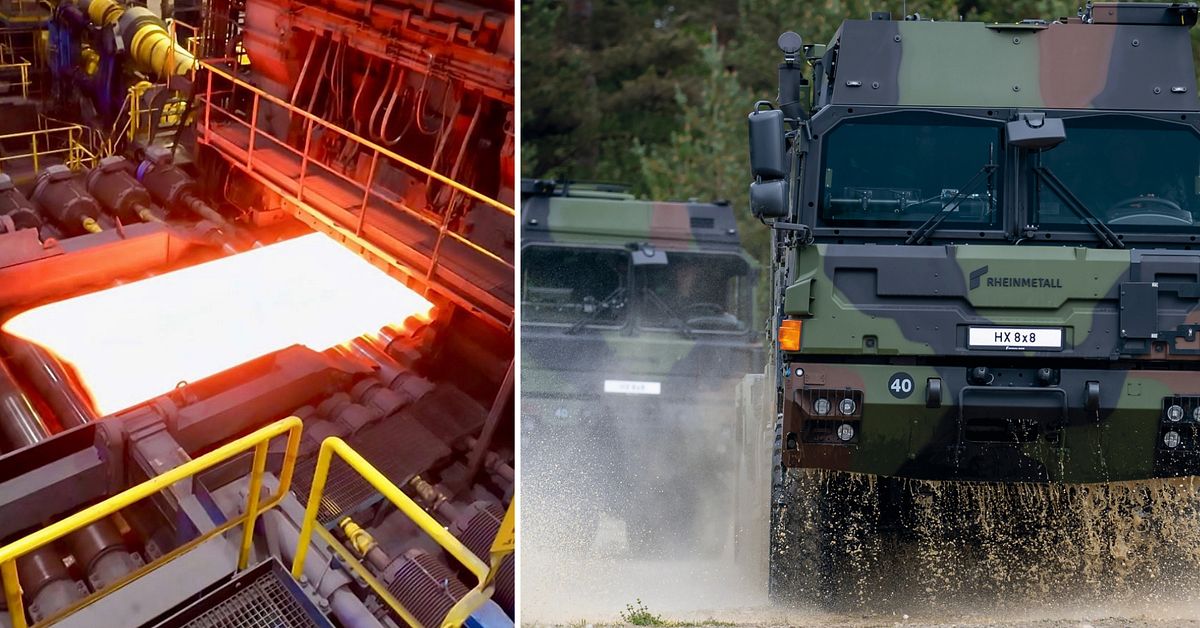 Fossilfritt st&aring;l fr&aring;n SSAB i Oxel&ouml;sund till tyska f&ouml;rsvarsj&auml;tten Rheinmetall