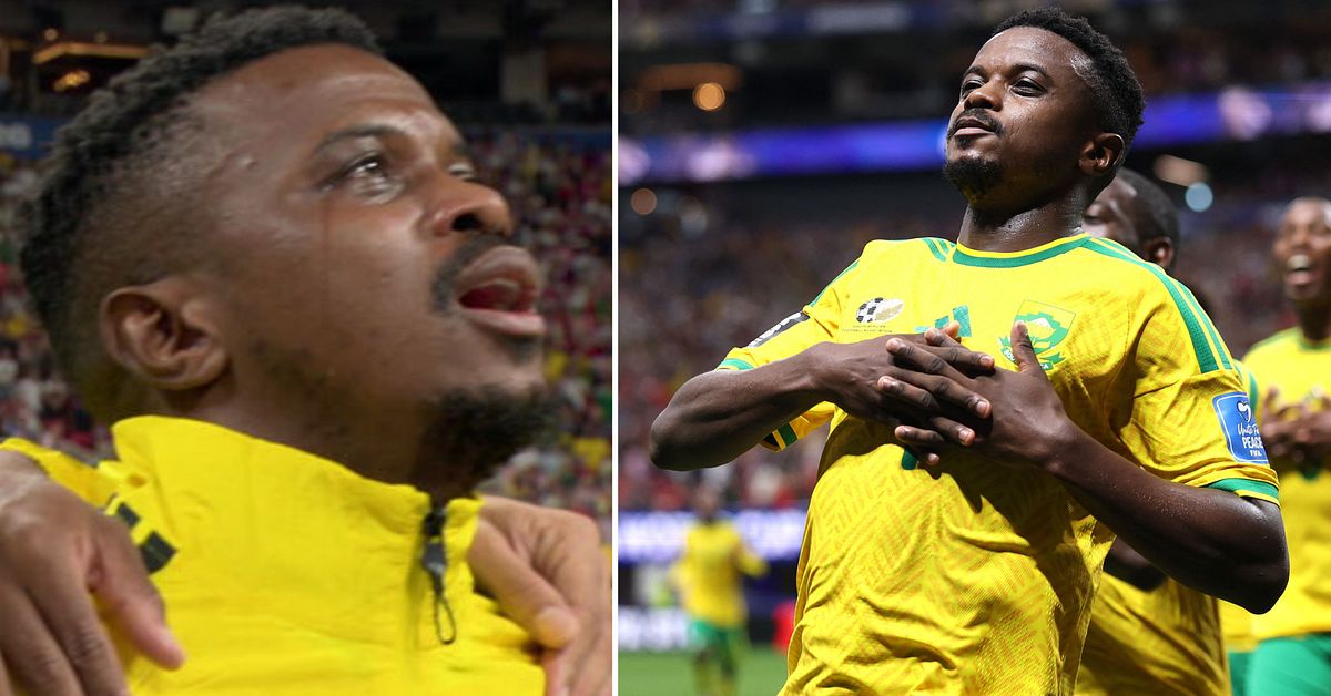 Teboho Mokoena bröt ihop under nationalsången – räddade poäng för Sydafrika