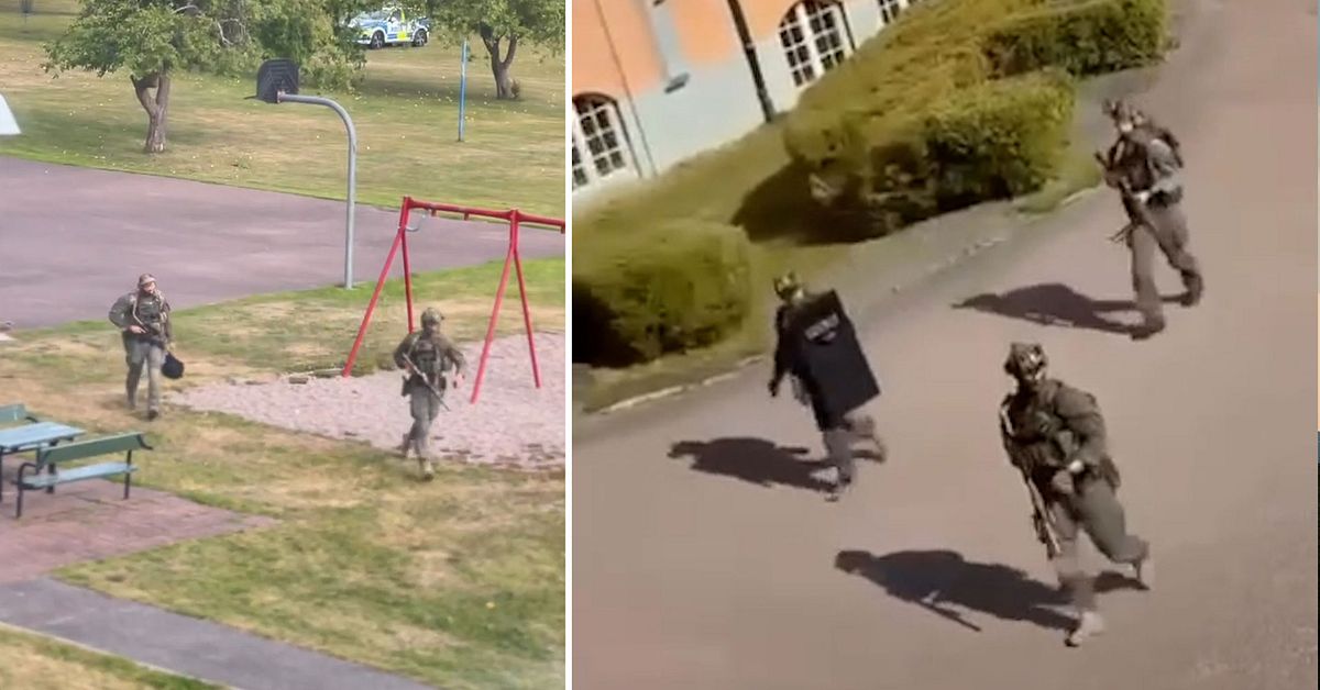 Se bilderna inifr&aring;n Brinellskolan: &rdquo;Det &auml;r en skolskjutning&rdquo;