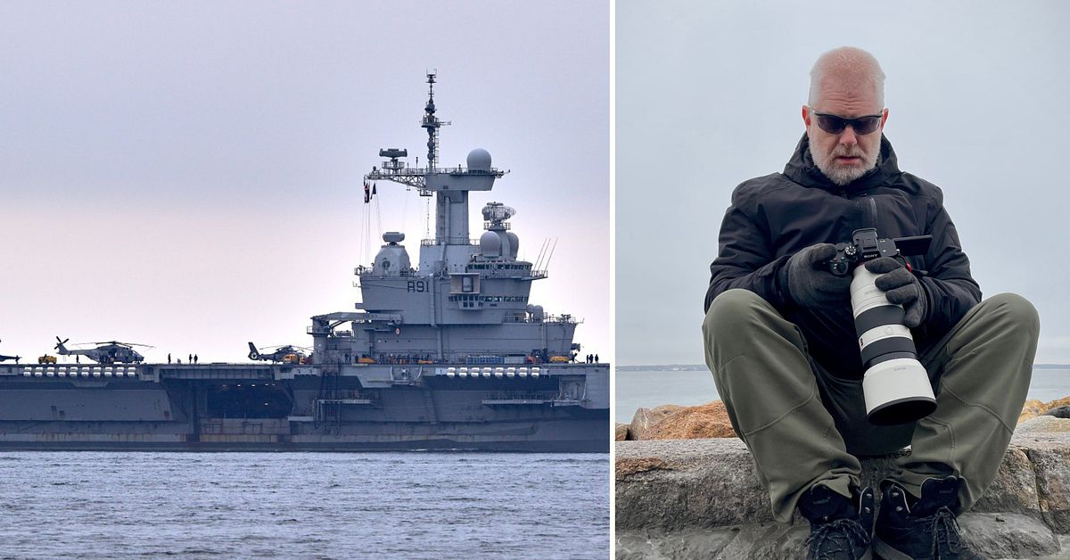 Jonas har k&auml;mpat i en vecka f&ouml;r en bra bild p&aring; hangarfartyget