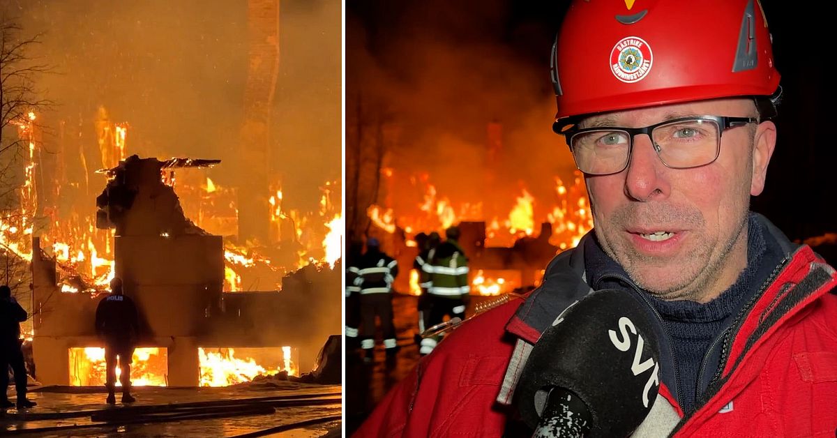 Fullt utvecklad brand i flerbostadshus i Iggesund &ndash; tv&aring; till sjukhus