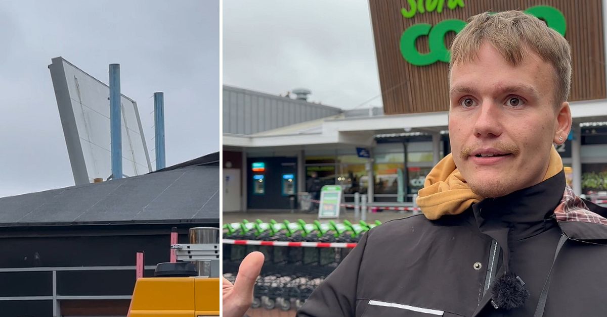 Butiksing&aring;ng avsp&auml;rrad p&aring; Ersboda i Ume&aring; &ndash; skylt p&aring; v&auml;g att lossna
