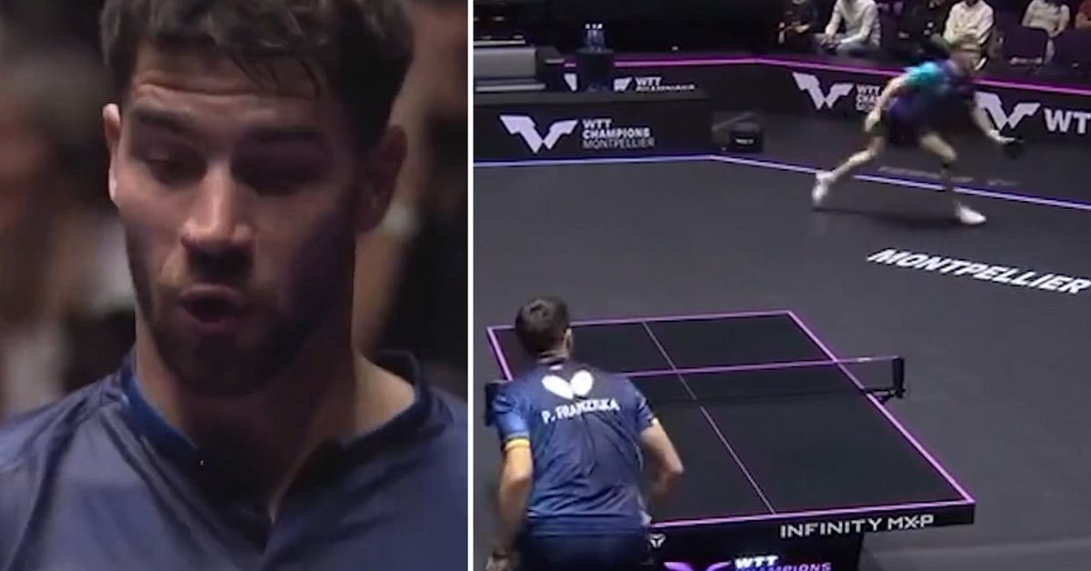 Se den sansl&ouml;sa duellen mellan Alexis LeBrun och Patrick Franziska i Montpelliers WTT Champions