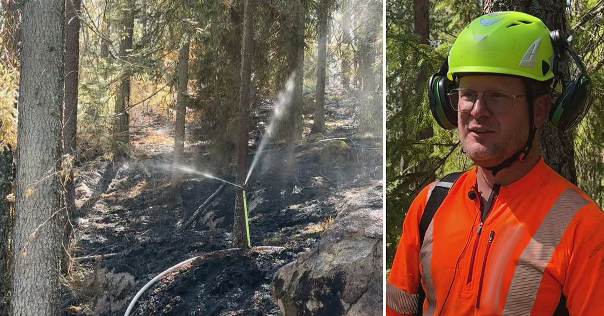 Mark&auml;garna tar &ouml;ver bevakningen efter skogsbranden i Boxholm