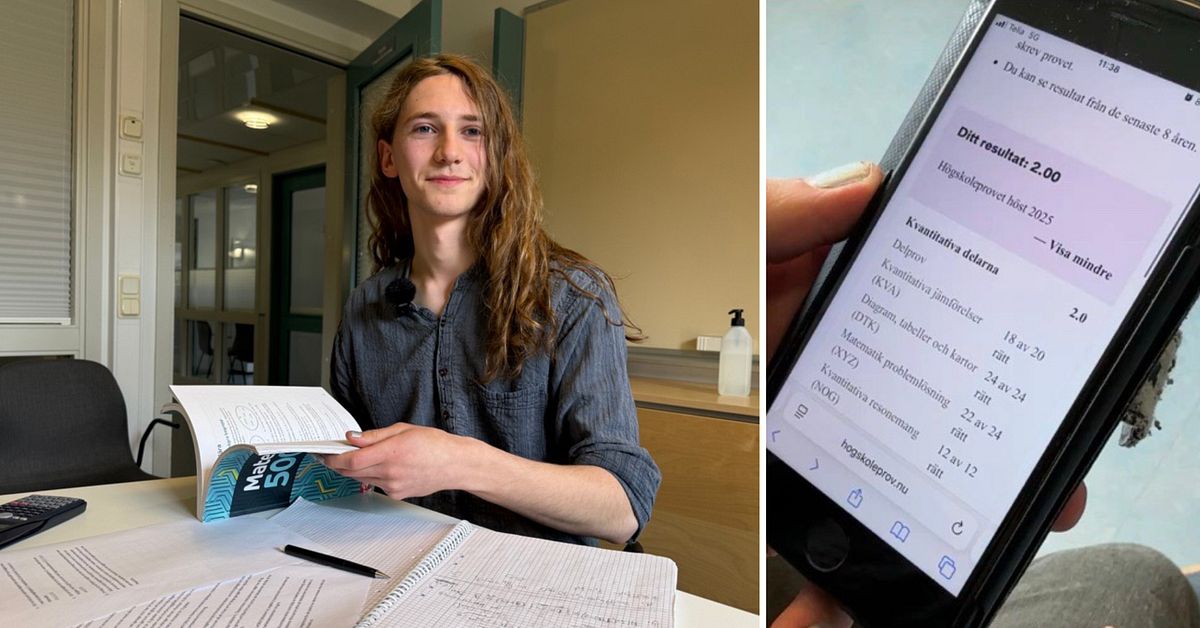 Johan, 19, fr&aring;n R&auml;ttvik fick 2,0 p&aring; f&ouml;rsta h&ouml;gskoleprovet &ndash; &rdquo;Trodde inte det var sant&rdquo;