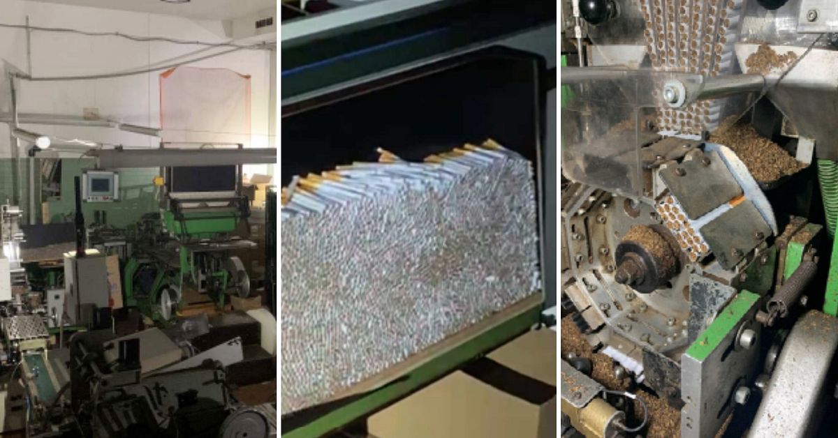 Här tillverkades miljontals cigaretter olagligt – se bilderna från fabriken