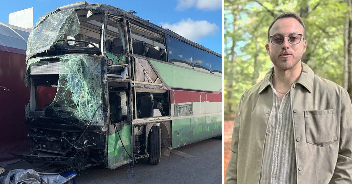 Erik var en av de f&ouml;rsta p&aring; plats vid bussolyckan: &rdquo;Jag sprang &ouml;ver motorv&auml;gen&rdquo;