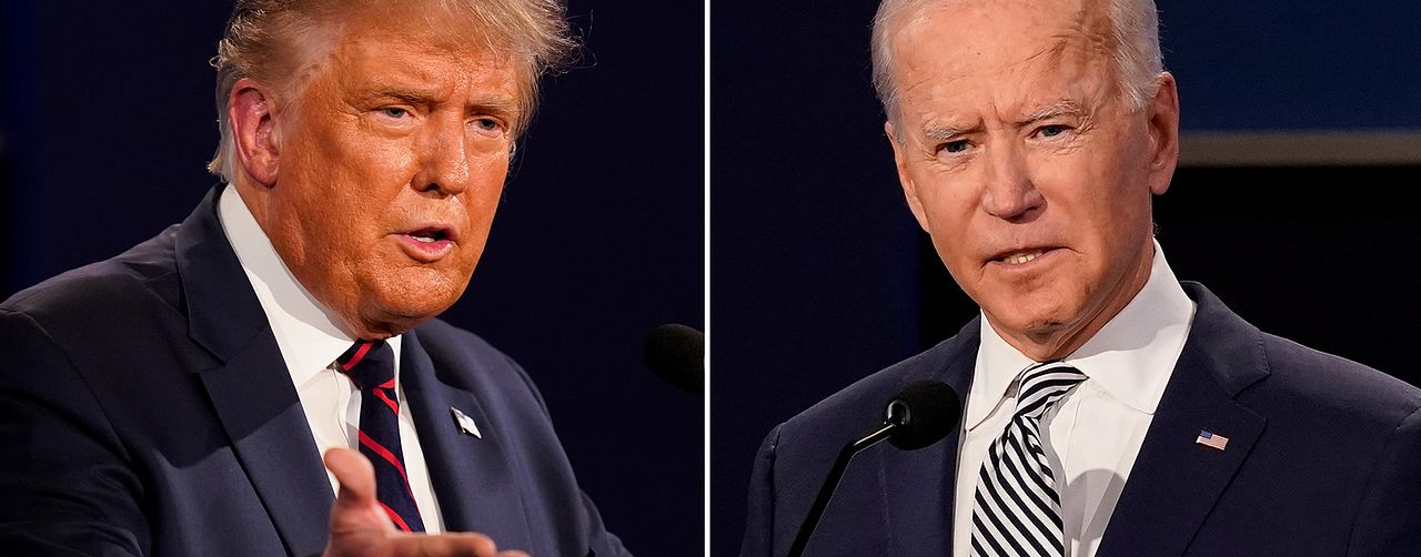 President Donald Trump och utmanaren Joe Biden under deras första debatt den 29 september.