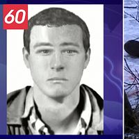 en fantombild på den misstänkte våldtäktsmannen, och en bild på marken med snö där det syns blodfläcker, i Umeå