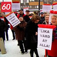 Människor som protesterar.