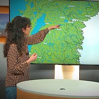 Clara Villaro, hydrolog vid SMHI, pratade om höga vattenflöden när hon gästade vår studio.