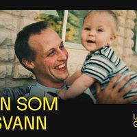 ”Text: Arven som försvann, Uppdrag Granskning. Bakgrund: stenmur och en person håller barn.”