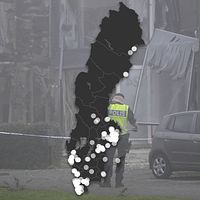Karta över sprängdåd i Sverige