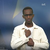 Programledare Abdi tecknar ”miltär”