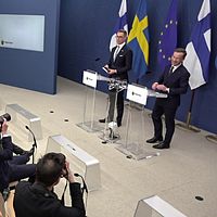 Suomen presidentti Alexander Stubb ja Ruotsin pääministeri Ulf Kristersson Rodenbad