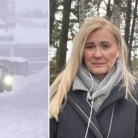 Deana Bajic som är meteorolog på SVT beskriver snödjupet i Västerbotten