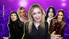 Lady Gaga, Billie Eilish, Sabrina Carpenter, Chappell Roan och Nyhetskolls reporter Tea Lange i splitbild. Den kvinnliga popstjärnan, också kallad ”girl pop”, har blivit ett fenomen. Men varför? Nyhetskoll reder ut.