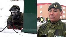 En krypskytt under försöken i Kiruna. Till höger Dean Walldén.