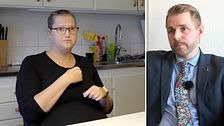 Dövblinda Evelina Lindberg och politikern Thomas Söderström, liberal i Luleå.