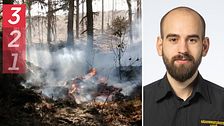 Skogsbrand och vakthavande befäl Adam Dahlberg från Räddningscentral Nord
