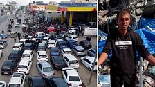 Bilkö till bensinstation i Gaza