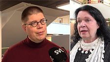 Kommunalråd Lars-Gunnar Nordlander (S) och oppositionsråd Karin Holmin (VH)