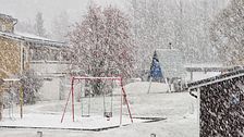 Snöfall i Sundsvall i Medelpad den 16 november 2024