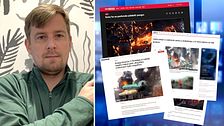 Gustaf Daag från Trollhättan befann sig i São Paulo i Brasilien när han han plötsligt såg bilderna från Göteborg på lokal-tv där.