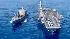 Hangarfartyget USS Gerald Ford i Medelhavet efter att kriget brutit ut mellan Israel och Hamas.