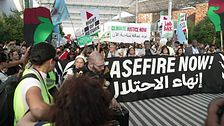 Fredsmanifestation för Gaza på klimattoppmötet i Dubai