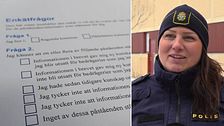 Kommunpolisen Mariana Handler i Krokom i Jämtlands län berättar om de enkätsvar man fått in från kvinnor mellan 70-85 år om vad de känner till om telefonbedrägerier.