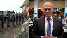 Bild på svenska soldater och Mats Knutson på SVT