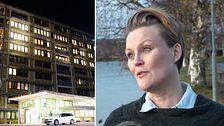 Sollefteå sjukhus till vänster och Regionråd Sara Nylund (S) till höger.