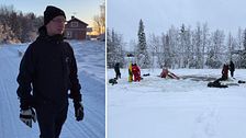 23-åriga Hampus på en vinterväg / olycksplatsen i Örnsköldsvik