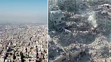 Gaza före och efter krigsutbrottet