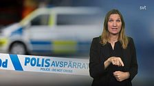Programledare Mathilde tecknar nyhet om skjutning i Uppsala