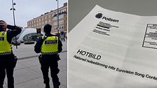 Poliser i Malmö och rapporten om hotbilden under Eurovision.