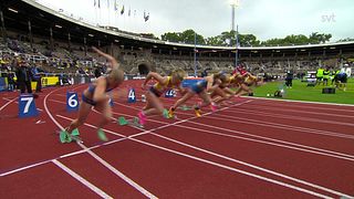 Svenskan vann 100 meter – efter tre tjuvstarter