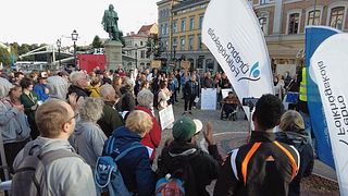 Protest i Örebro mot nedskärningar på folkhögskolan