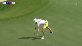 Se Madelene Sagströms birdie på hål 6