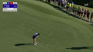 Grant och Stark firar efter en birdie