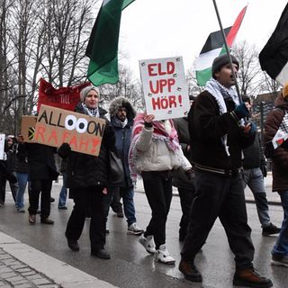Här hålls demonstrations-tåg för Palestina varje helg