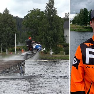 Snöskoter på vatten: ”Gäller att hålla fart annars sjunker man”