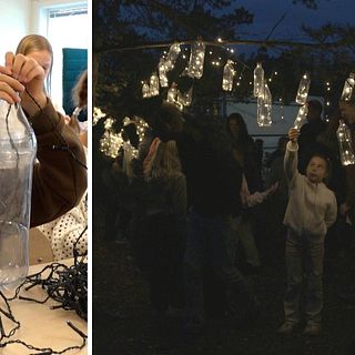 Plastskräp lyser upp skolgården på Gäddeholmsskolan i Västerås
