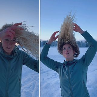 Se vinterfrisyren från Umeå som gått viral på sociala medier