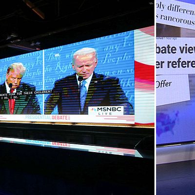 Debatten på en tv-skärm
