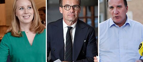 Annie Lööf (C), Ulf Kristersson (M) och Stefan Löfven (S) är kandidater till statsministerposten.