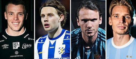 Elfsborgs Isak Pettersson, Göteborgs Oscar Pettersson, Djurgårdens Albin Ekdal och Malmös Jens Stryger Larsen