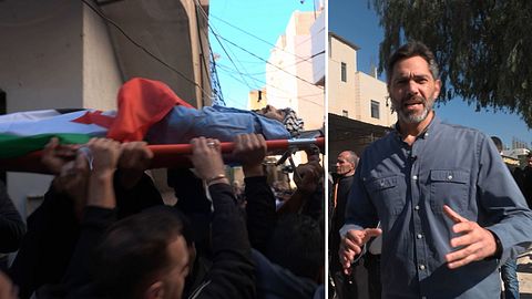Samir Abu Eid och ett begravningståg på Västbanken