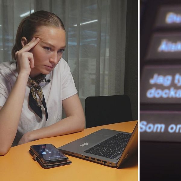 Reporter Nellie Erberth och screenshot från chatt